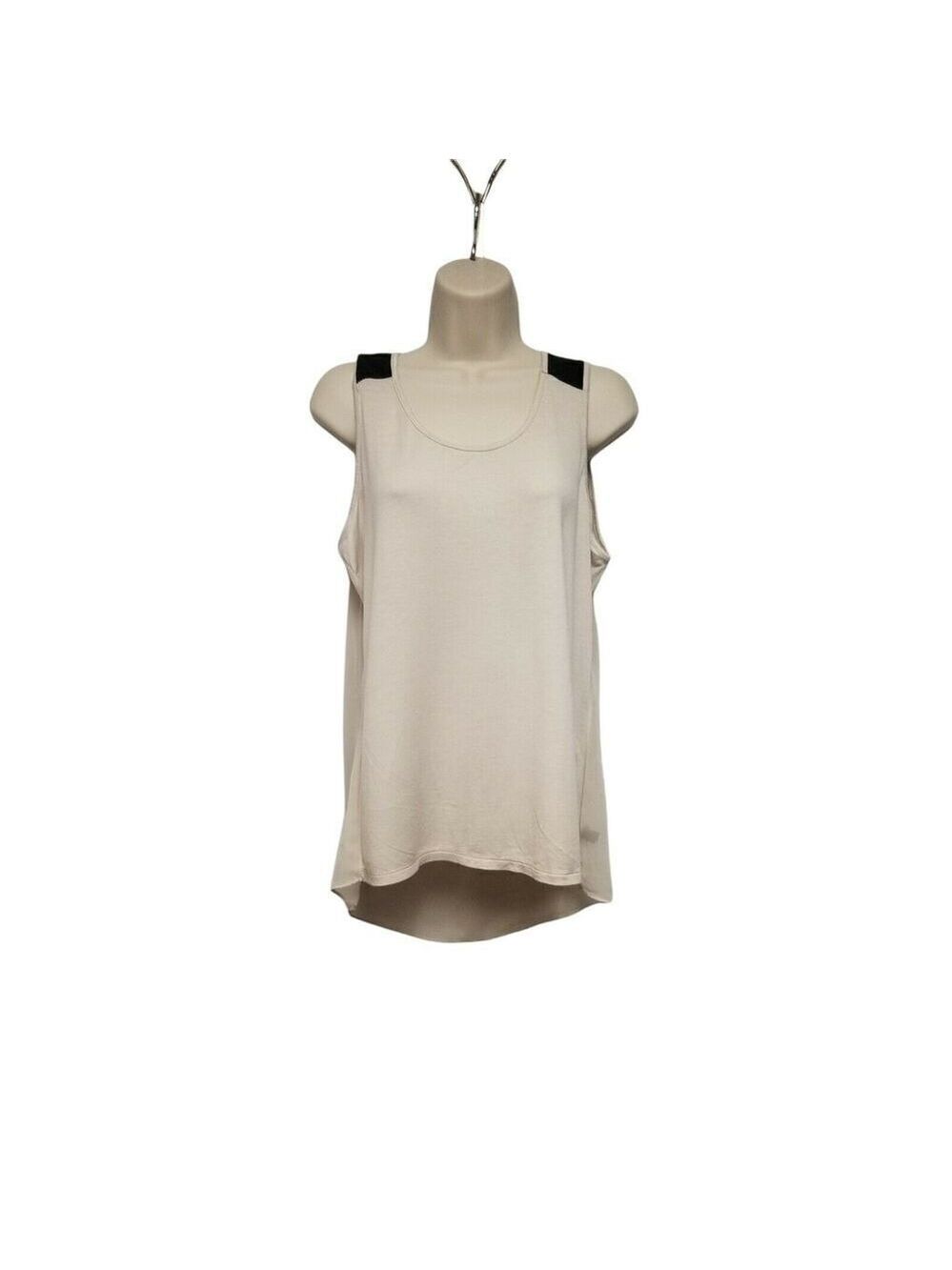 The Limited Scoop Neck Sleeveless Colorblock  Beige & Black Tank Top Size Large